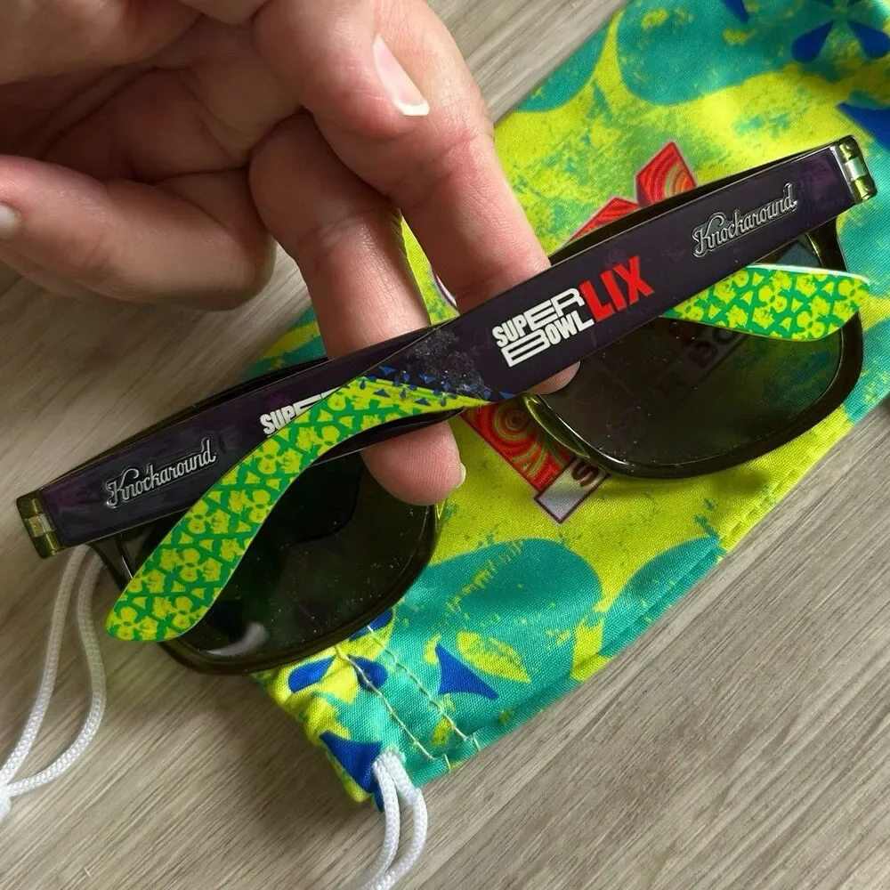 Knockaround Sunglasses NFL Super Bowl LIX 59 New Orleans With Protector Sleeve